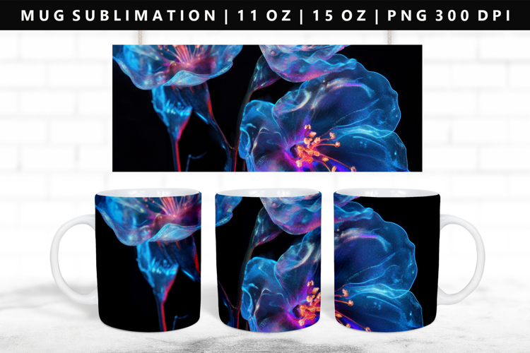 Flower 11oz, 15oz Mug Sublimation | Mug Wrap PNG