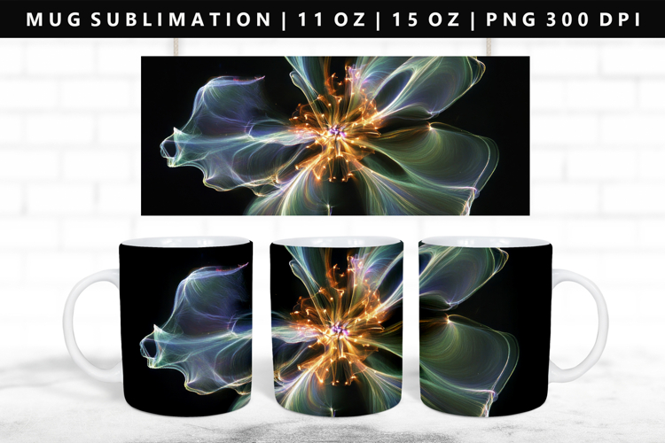 Flower 11oz, 15oz Mug Sublimation | Mug Wrap PNG