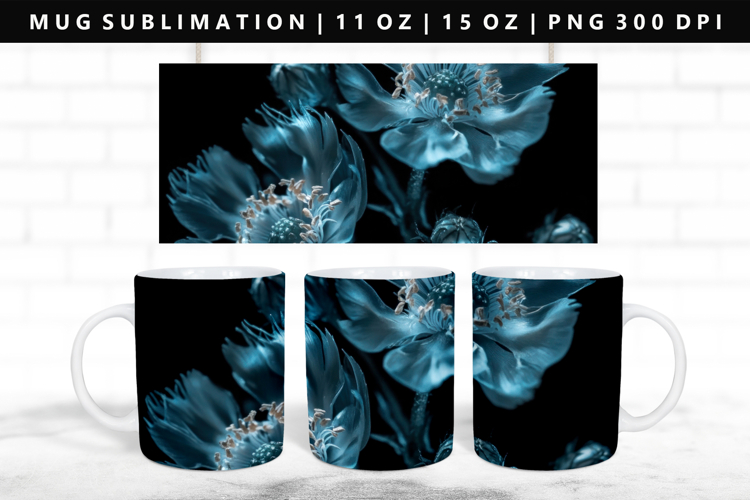 Flower 11oz, 15oz Mug Sublimation | Mug Wrap PNG