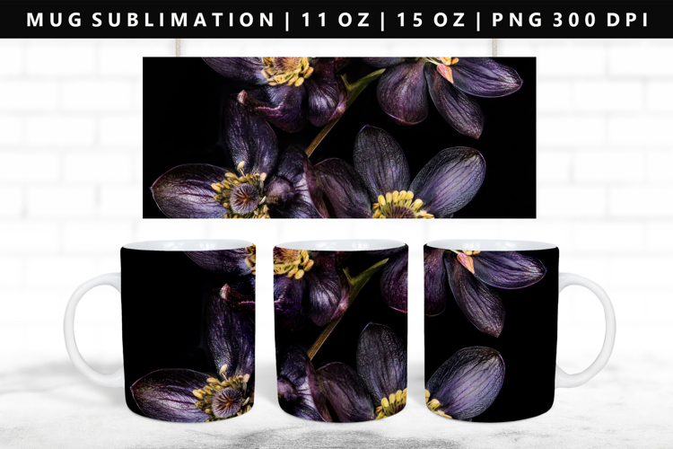 Flower 11oz, 15oz Mug Sublimation | Mug Wrap PNG