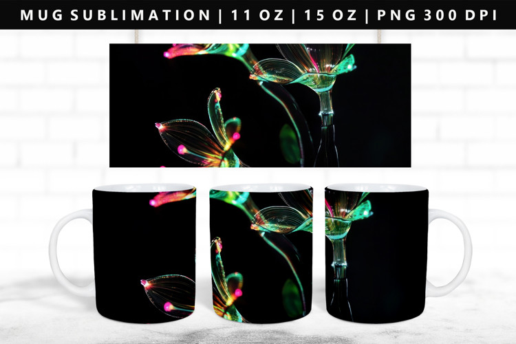 Flower 11oz, 15oz Mug Sublimation | Mug Wrap PNG