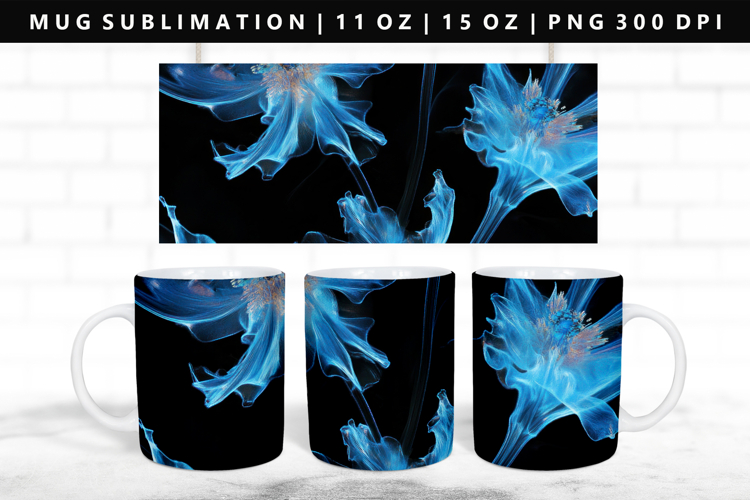 Flower 11oz, 15oz Mug Sublimation | Mug Wrap PNG