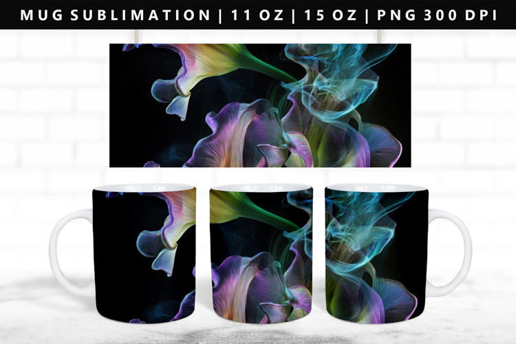 Flower 11oz, 15oz Mug Sublimation | Mug Wrap PNG