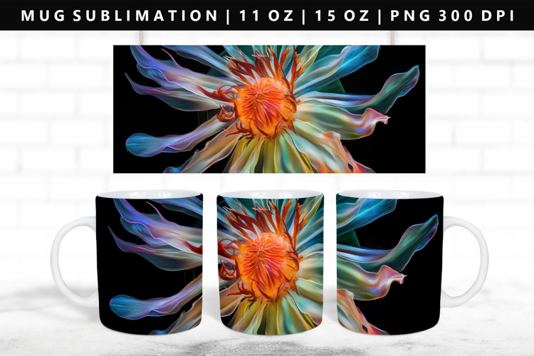Flower 11oz, 15oz Mug Sublimation | Mug Wrap PNG
