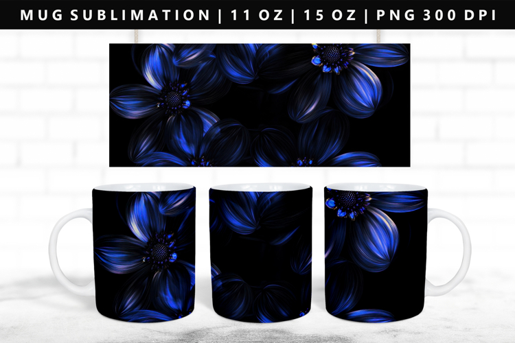 Flower 11oz, 15oz Mug Sublimation | Mug Wrap PNG