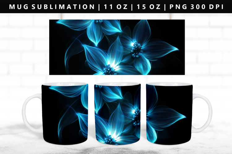 Flower 11oz, 15oz Mug Sublimation | Mug Wrap PNG