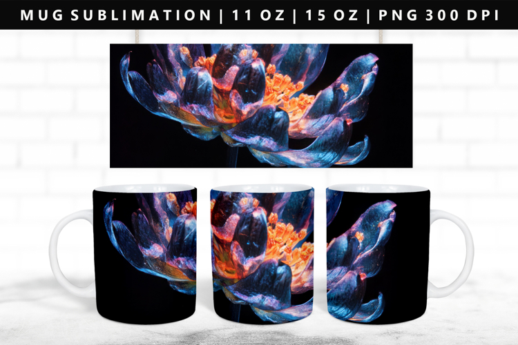 Flower 11oz, 15oz Mug Sublimation | Mug Wrap PNG
