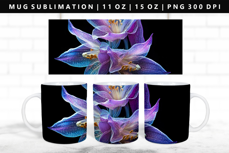 Flower 11oz, 15oz Mug Sublimation | Mug Wrap PNG