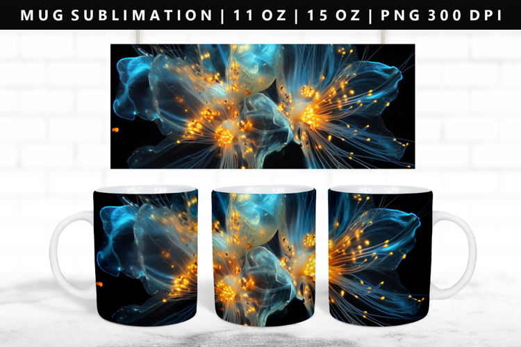 Flower 11oz, 15oz Mug Sublimation | Mug Wrap PNG