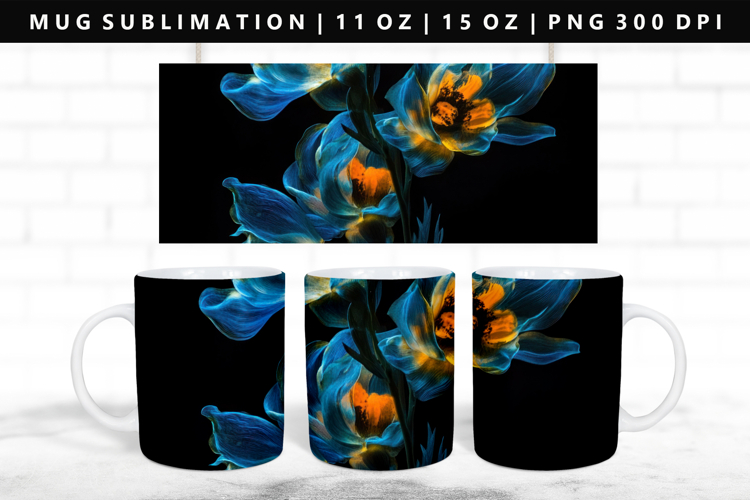 Flower 11oz, 15oz Mug Sublimation | Mug Wrap PNG