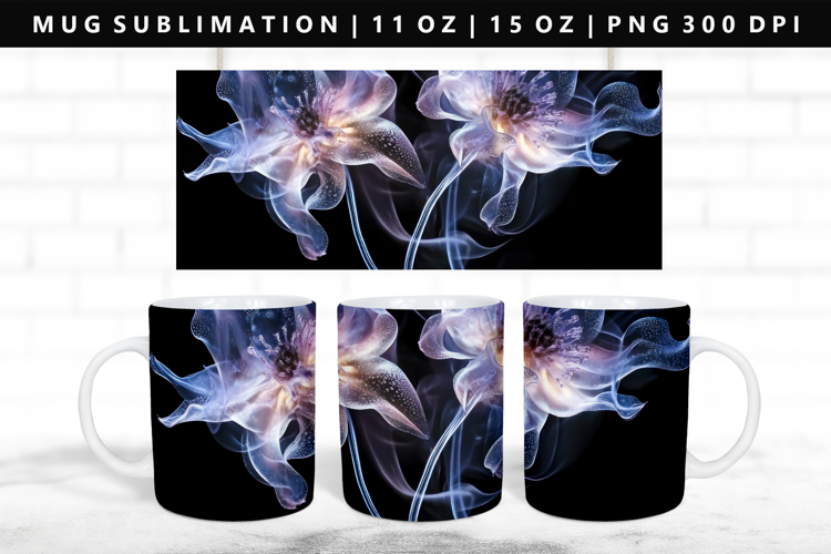 Flower 11oz, 15oz Mug Sublimation | Mug Wrap PNG