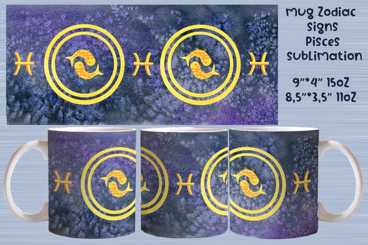 Mug zodiac signs Pisces sublimation
