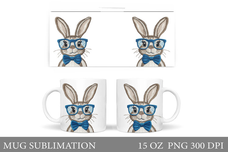 Cute Bunny Mug Design. Cute Bunny Sublimation example image 1