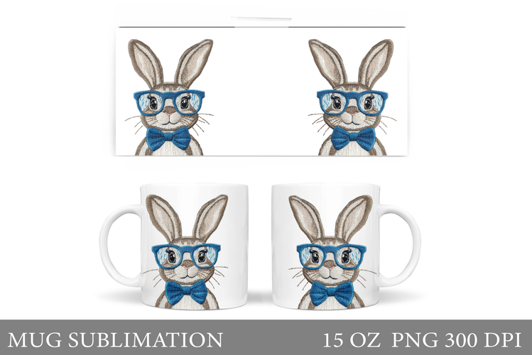 Cute Bunny Mug Design. Cute Bunny Sublimation