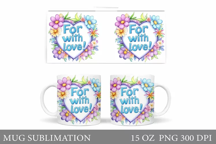 Mother's Day Mug Sublimation. Flowers Mug Design