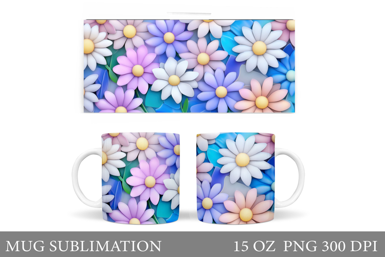 Flowers Mug Design. Floral Mug Sublimation