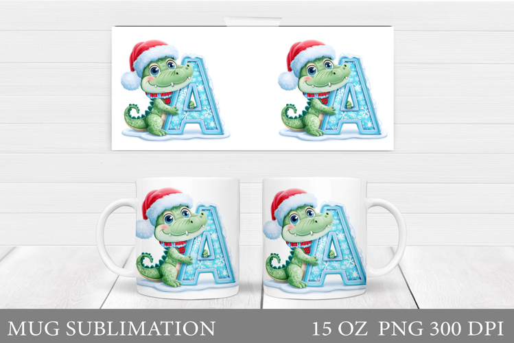 Letter A Mug Sublimation. Christmas Mug Sublimation