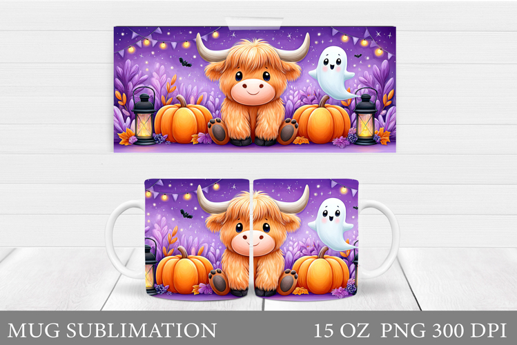 Halloween Cow Mug Design. Halloween Cow Sublimation