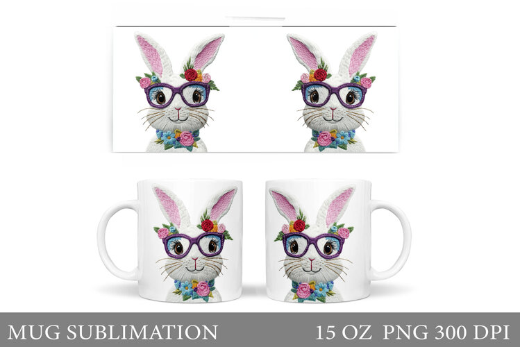 Cute Bunny Mug Design. Cute Bunny Sublimation example image 1