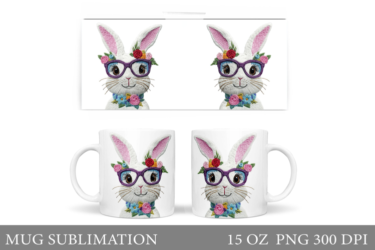 Cute Bunny Mug Design. Cute Bunny Sublimation
