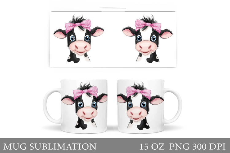 Cute Cow Mug Design. Cute Cow Sublimation