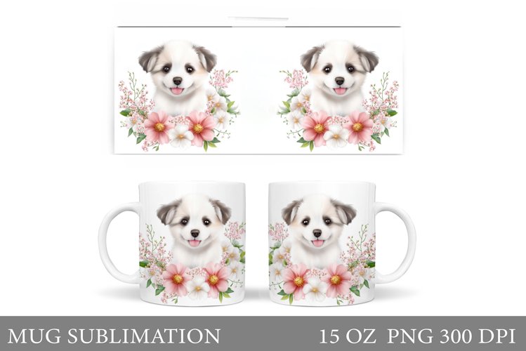 Cute Dog Mug Sublimation. Cute Dog Sublimation example image 1