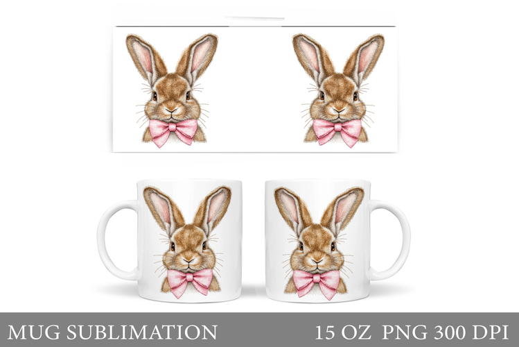Cute Bunny Mug Design. Cute Bunny Sublimation