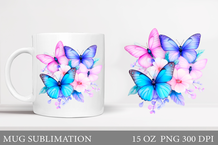 Butterfly Mug Design. Butterfly Sublimation