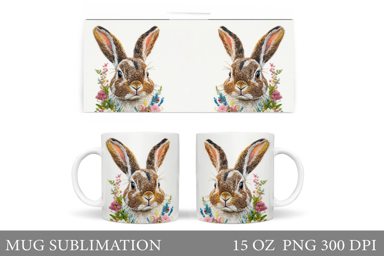 Cute Bunny Mug Design. Cute Bunny Sublimation