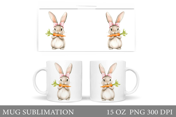 Cute Bunny Mug Design. Cute Bunny Sublimation