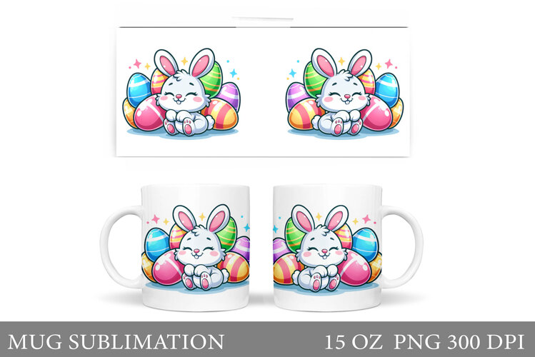 Easter Bunny Mug Design. Easter Mug Wrap Sublimation example image 1