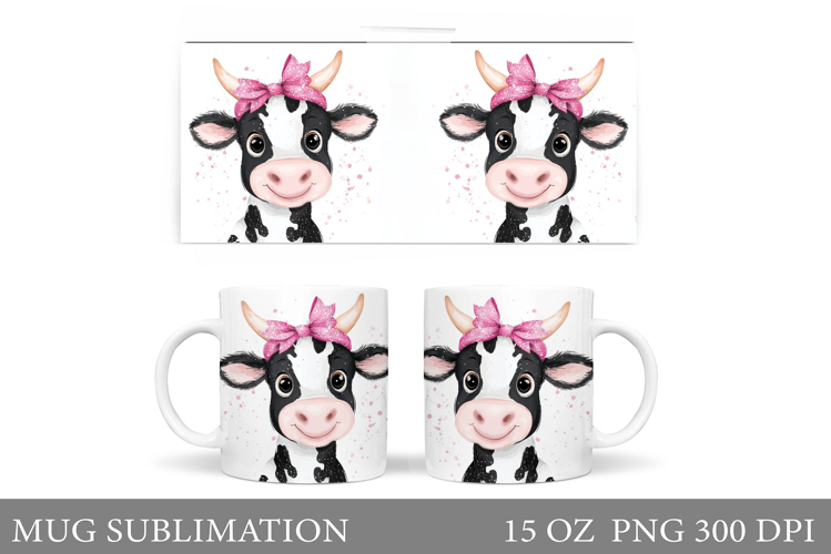 Cute Cow Mug Design. Cute Cow Sublimation