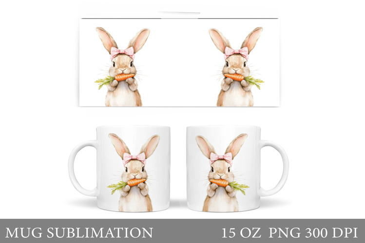 Cute Bunny Mug Design. Cute Bunny Sublimation