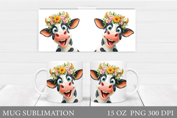 Cute Cow Mug Design. Cute Cow Sublimation