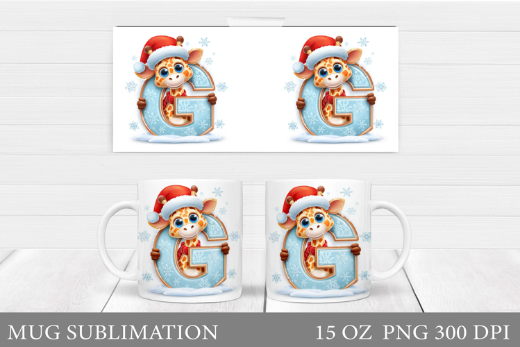 Letter G Mug Sublimation. Christmas Mug Sublimation