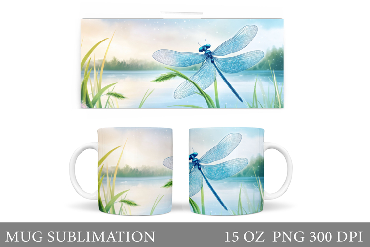 Dragonfly Mug Sublimation. Summer Mug Design