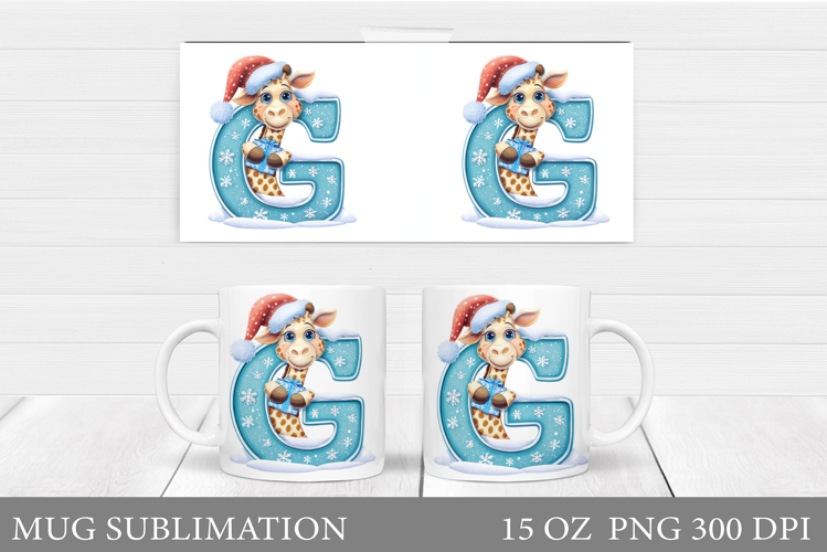 Letter G Mug Sublimation. Christmas Mug Sublimation