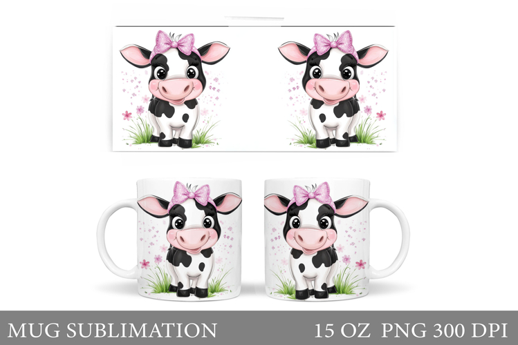 Cute Cow Mug Design. Cute Cow Sublimation