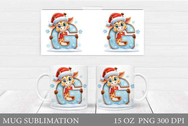 Letter G Mug Sublimation. Christmas Mug Sublimation