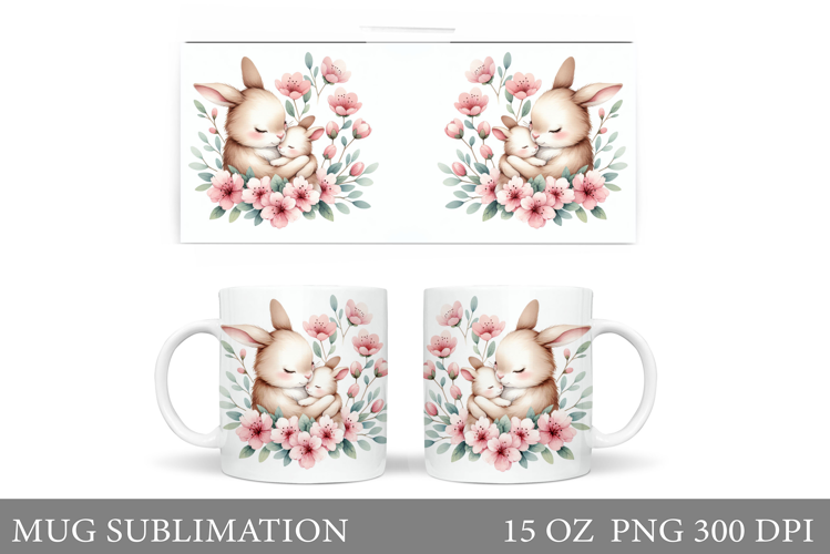 Cute Bunny Mug Design. Cute Bunny Sublimation