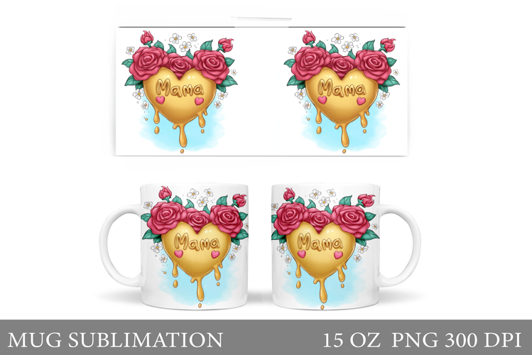 Mother's Day Mug Sublimation. Flowers Mug Design