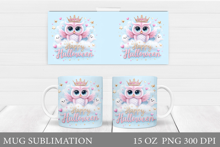 Halloween Owl Mug Design. Halloween Mug Sublimation