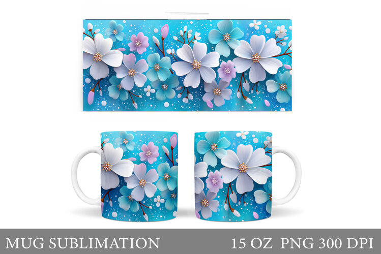 Flowers Mug Sublimation. Wildflowers Mug Design example image 1