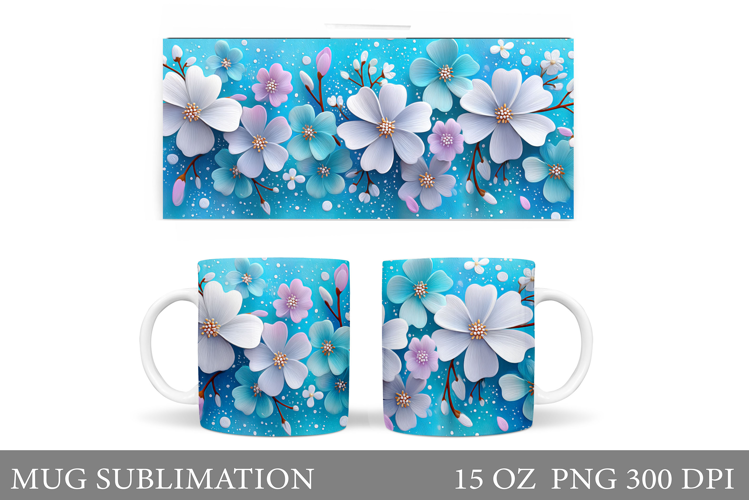 Flowers Mug Sublimation. Wildflowers Mug Design