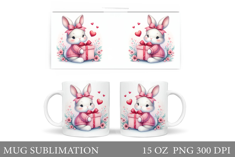 Cute Bunny Mug Design. Cute Bunny Sublimation