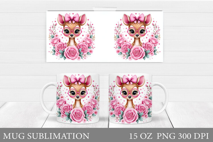 Cute Deer Mug Design. Cute Deer Sublimation example image 1