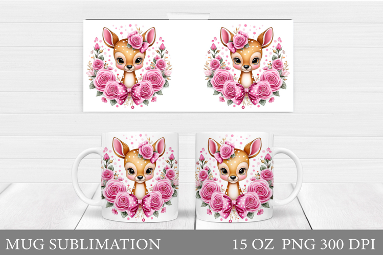 Cute Deer Mug Design. Cute Deer Sublimation
