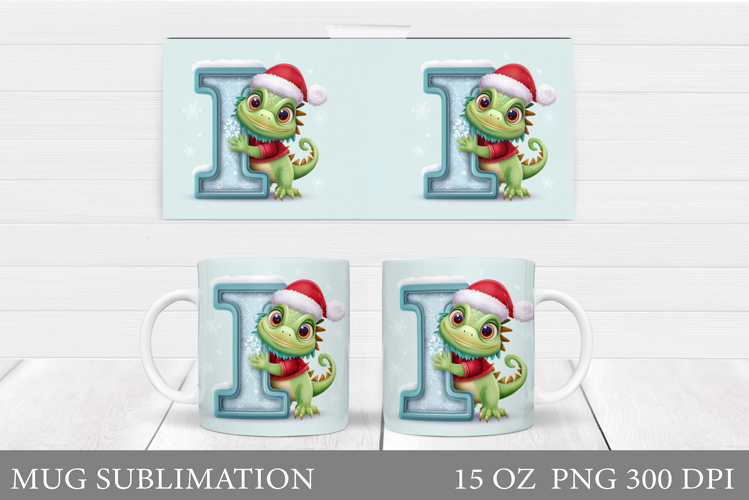 Letter I Mug Sublimation. Christmas Mug Sublimation