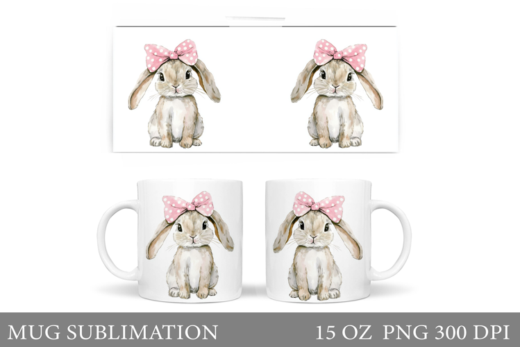 Cute Bunny Mug Design. Cute Bunny Sublimation