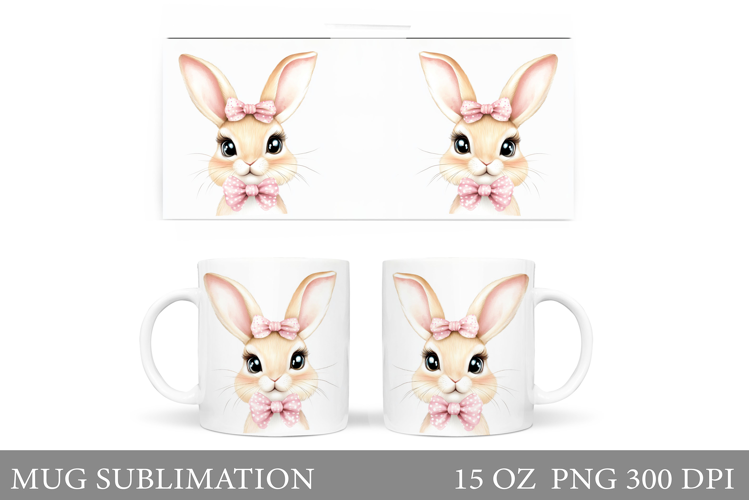 Cute Bunny Mug Design. Cute Bunny Sublimation